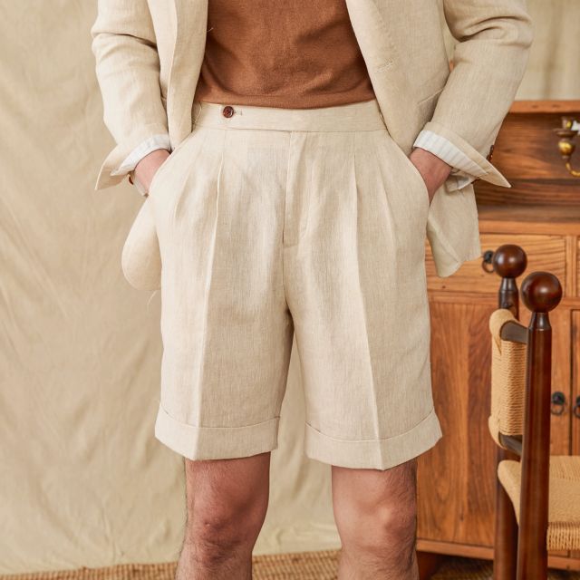 Modena Linen Italian Fabric Shorts