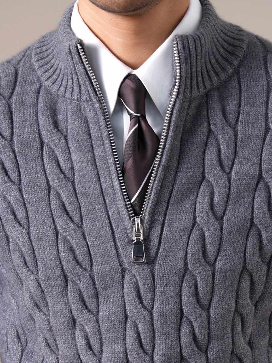 Franco Cable Knit Half-Zip Sweater