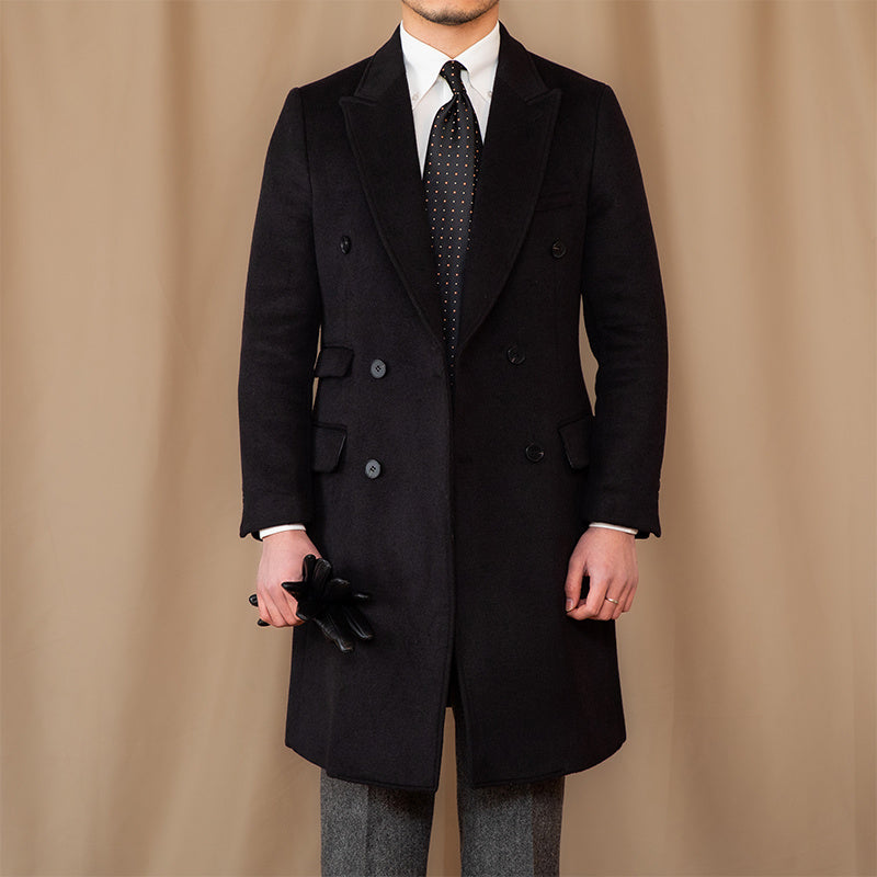 Wool Blend Double Breasted Coat