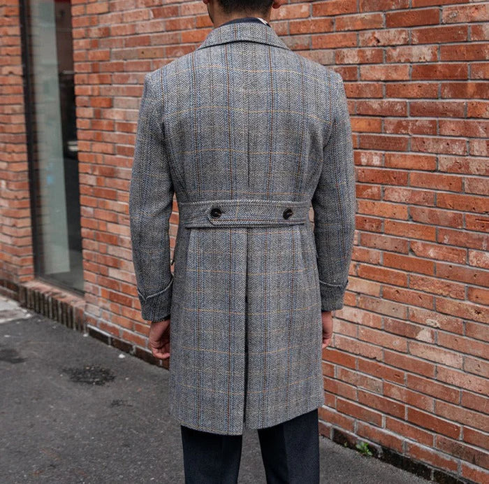 Prince of Wales Double Breasted Plaid Coat