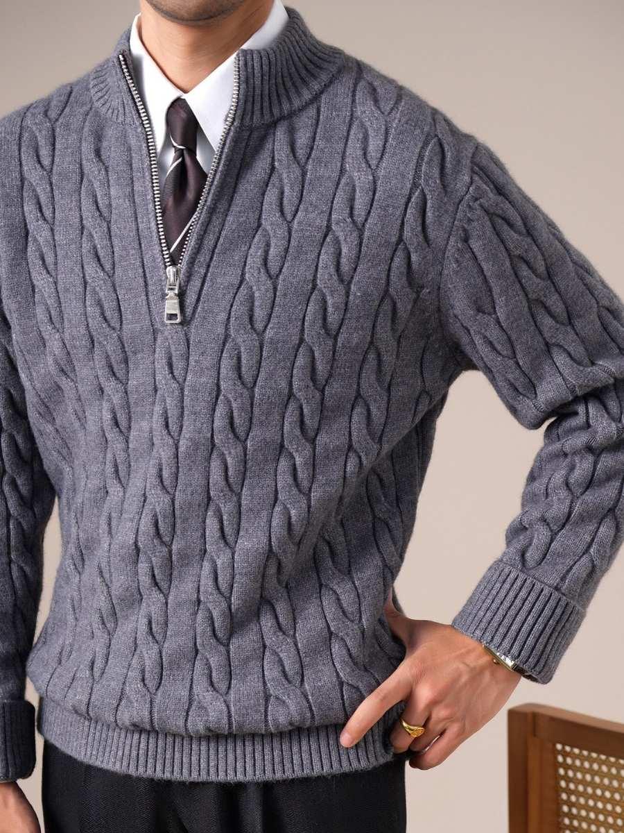 Franco Cable Knit Half-Zip Sweater