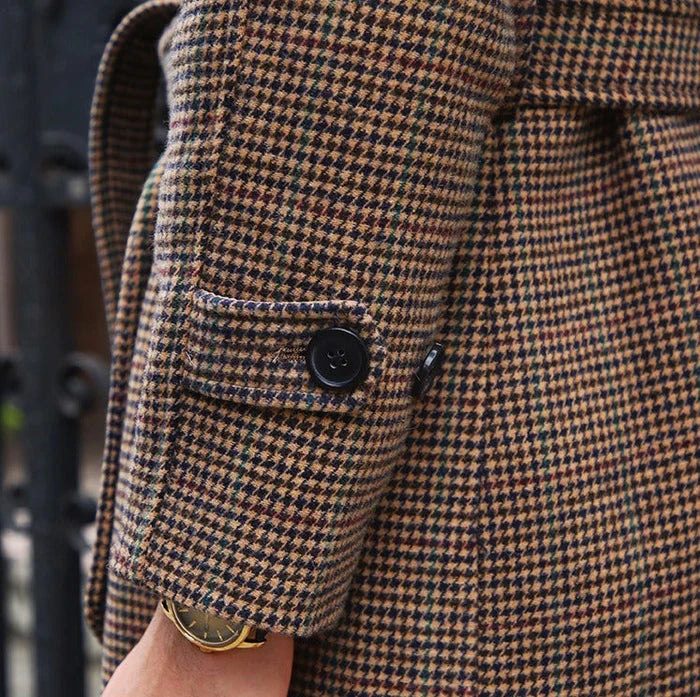 Chester Herringbone Wool Belted Coat