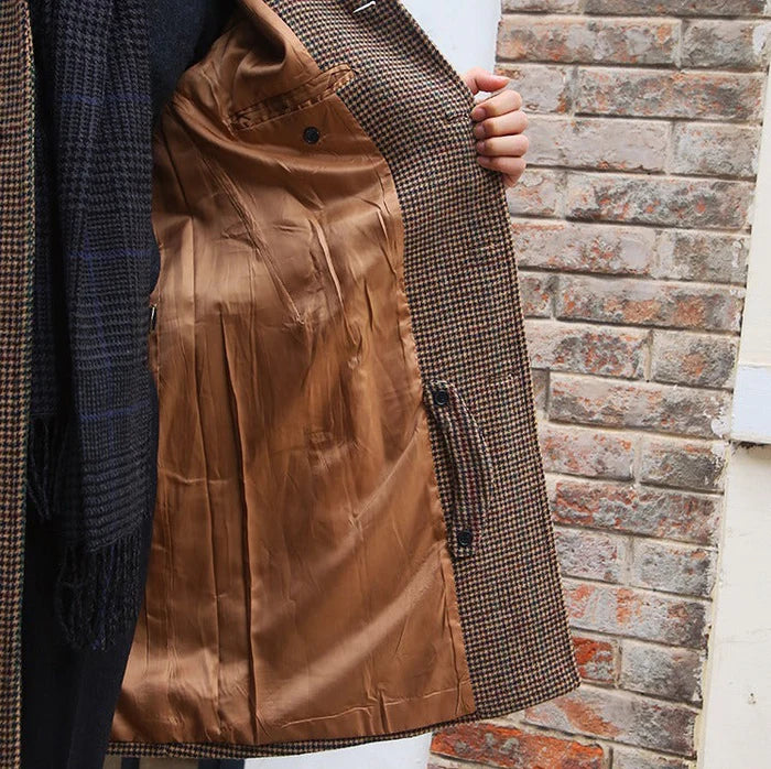 Chester Herringbone Wool Belted Coat