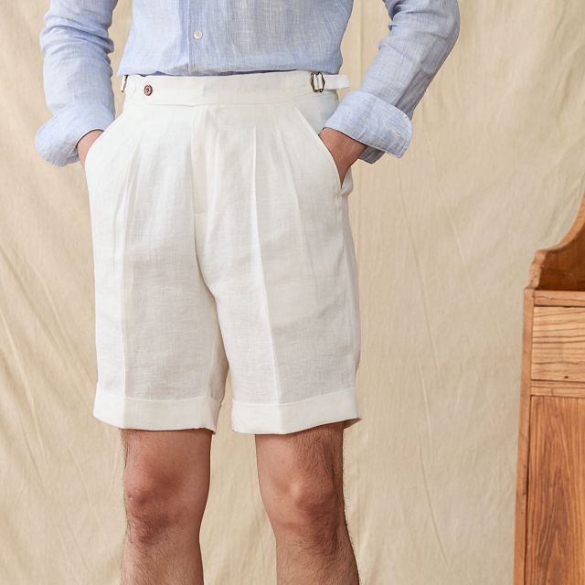 Modena Linen Italian Fabric Shorts