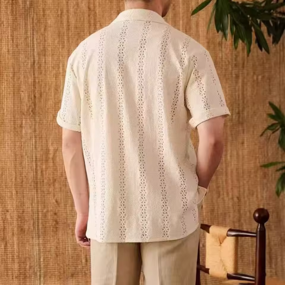 Knit Embroidered Cotton Shirt