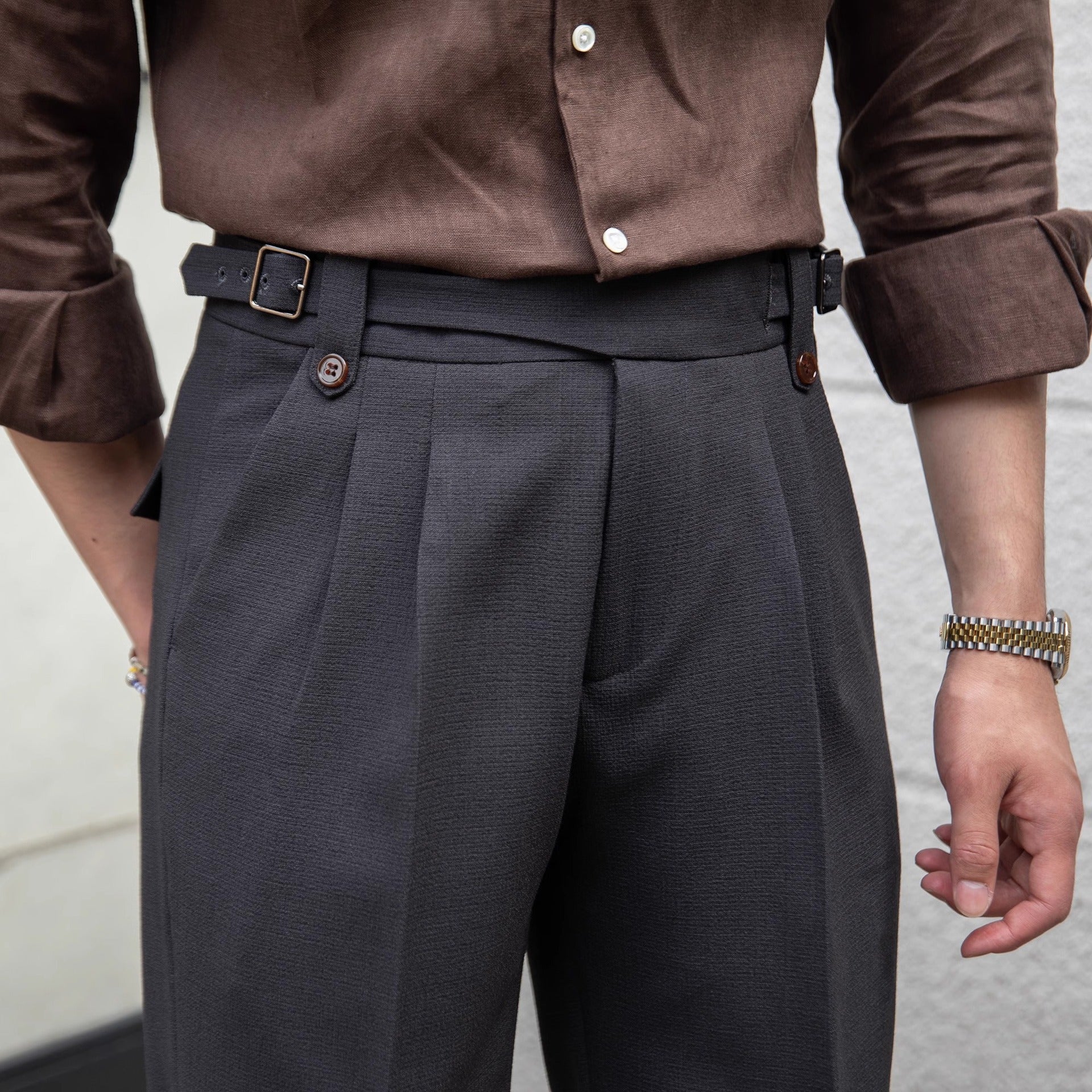 Mirella Double Pleated Fabric Shorts