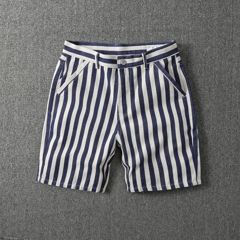 Striped Canvas Shorts