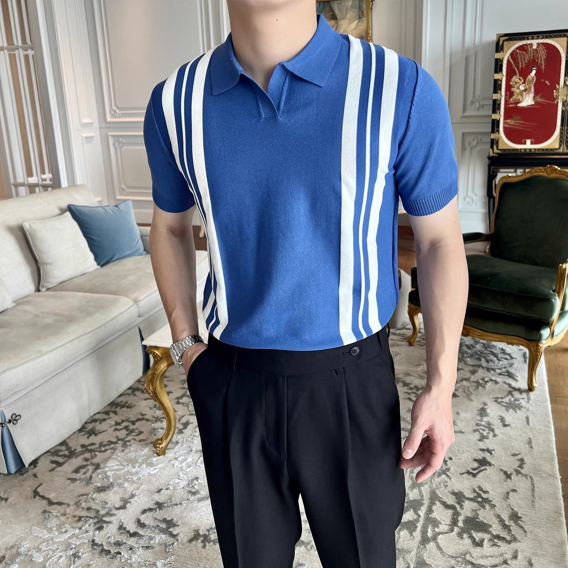 Stripe Patterned Classic Polo