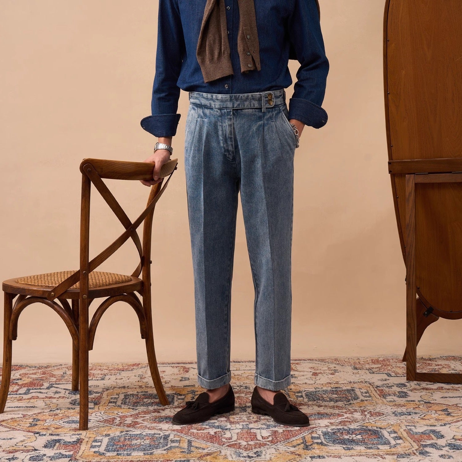 High Waist Vintage Denim Pants