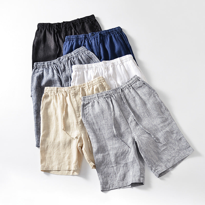 Chrıs Lace-up Linen Shorts