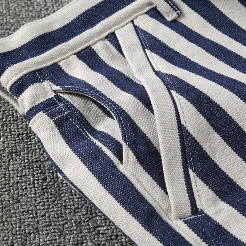 Striped Canvas Shorts