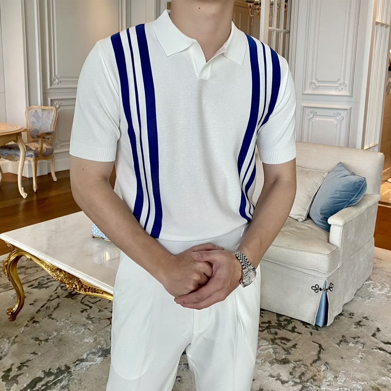 Stripe Patterned Classic Polo