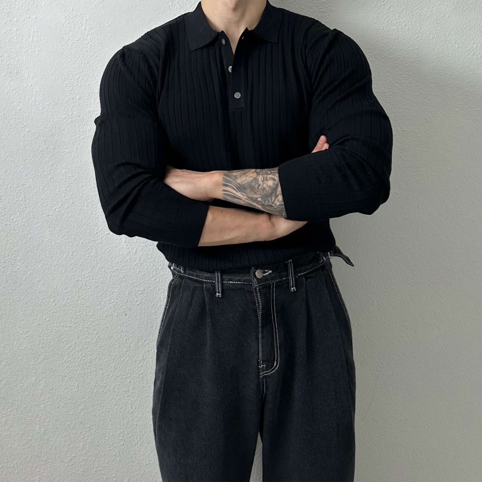 Alexandro Striped Polo Sweater