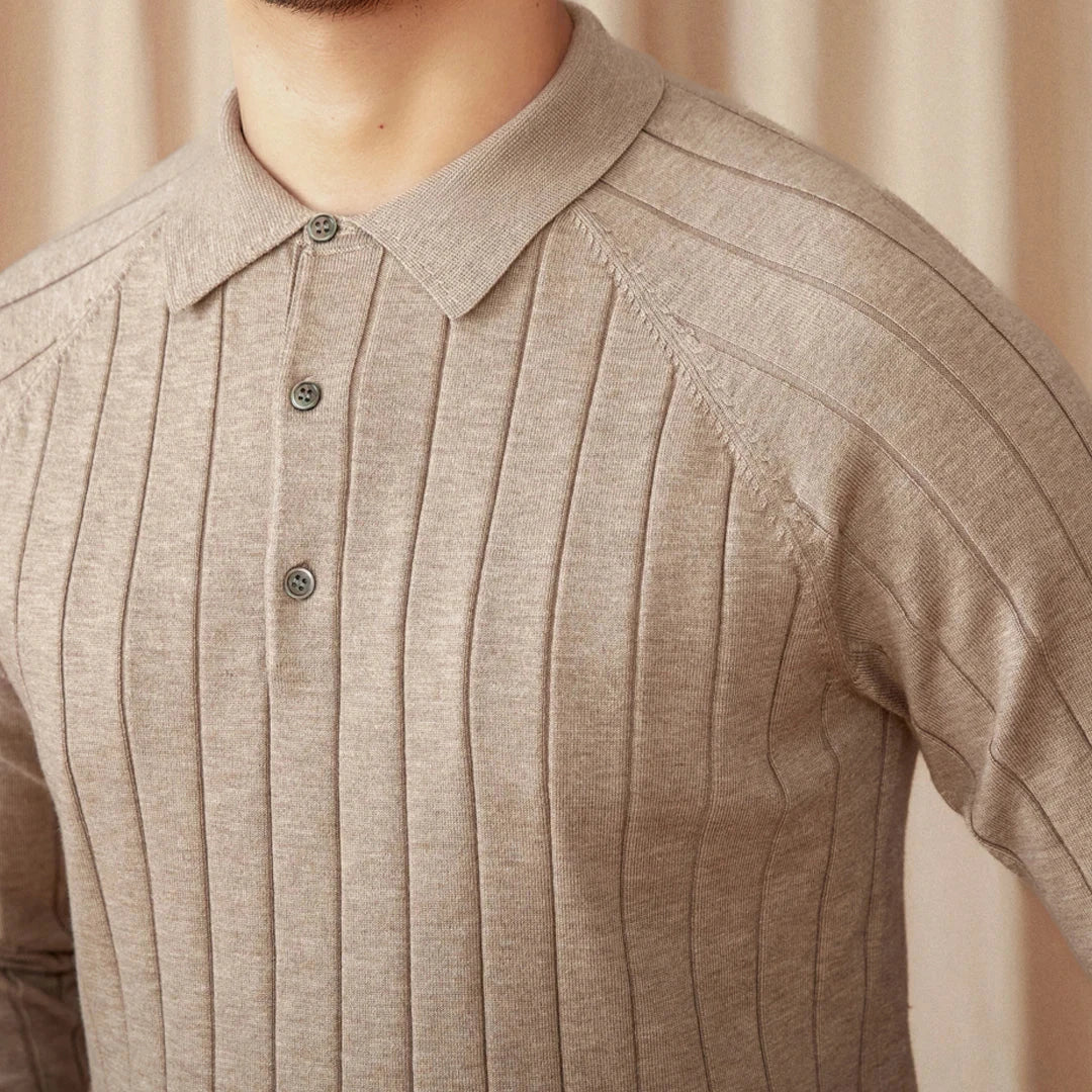 Carlo Striped Retro Polo Sweater