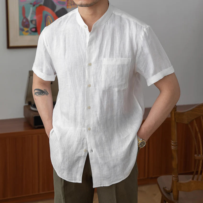 Valencia Judge Collar Linen Shirt