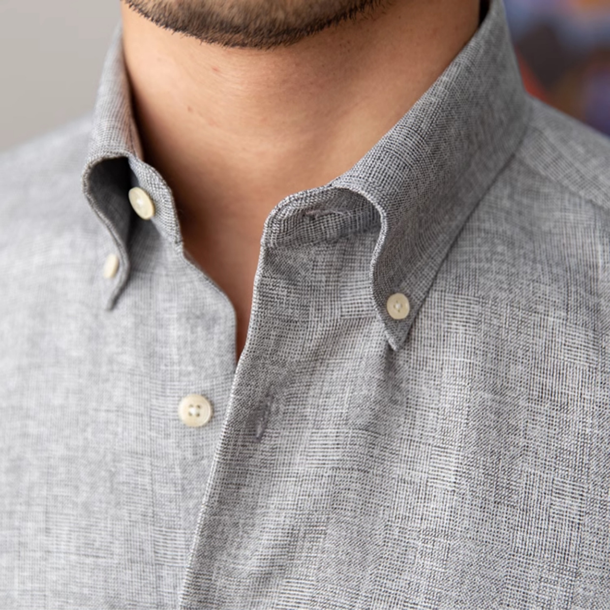 Vincenzo Oxford Light Gray Shirt