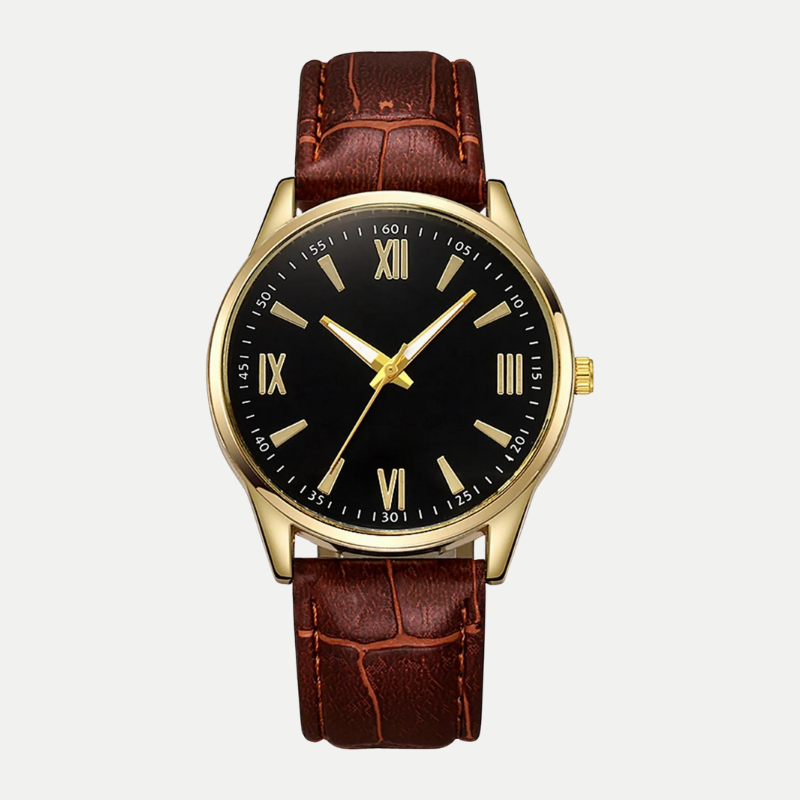 Crown Leather Strap Watch