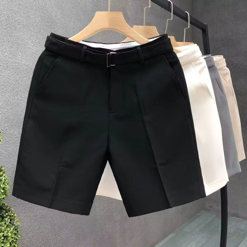 Belted Cotton Shorts