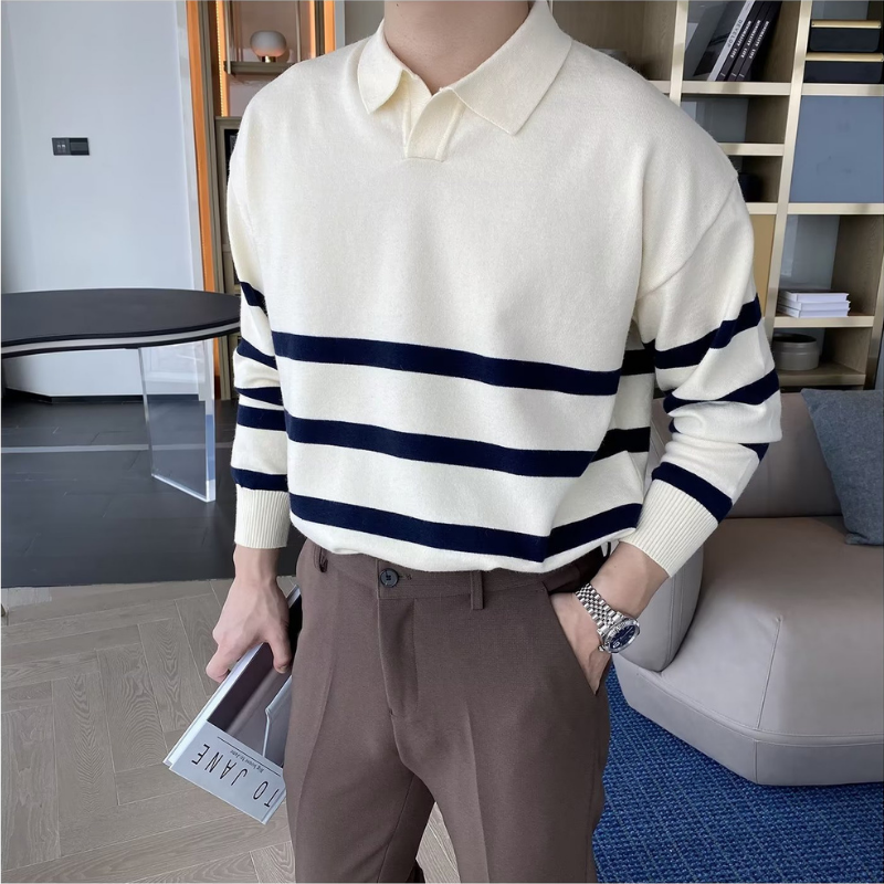 Vittori Striped Polo Sweater