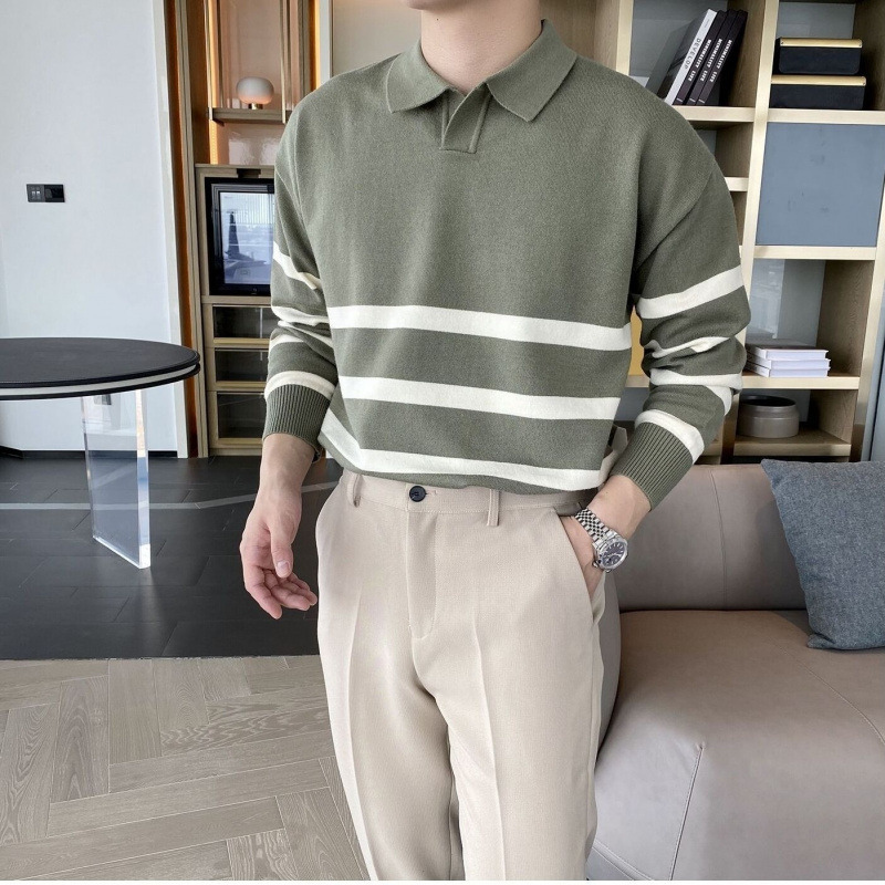 Vittori Striped Polo Sweater