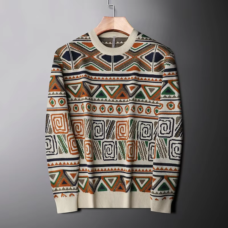Ethnic Patterned Jacquard Sweater