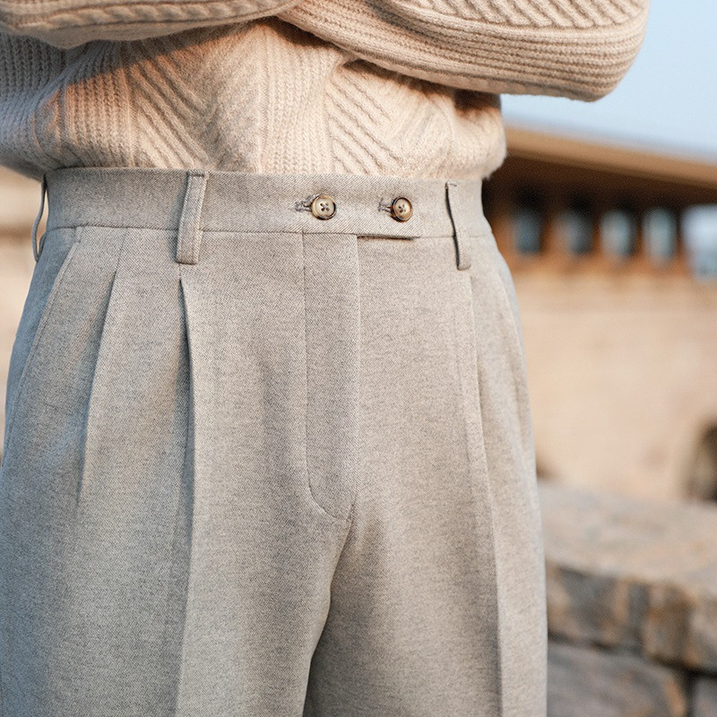 Double Buttoned Napoli Fabric Pants