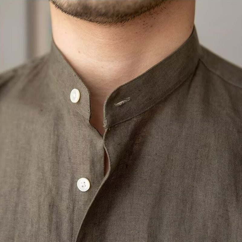 Valencia Judge Collar Linen Shirt