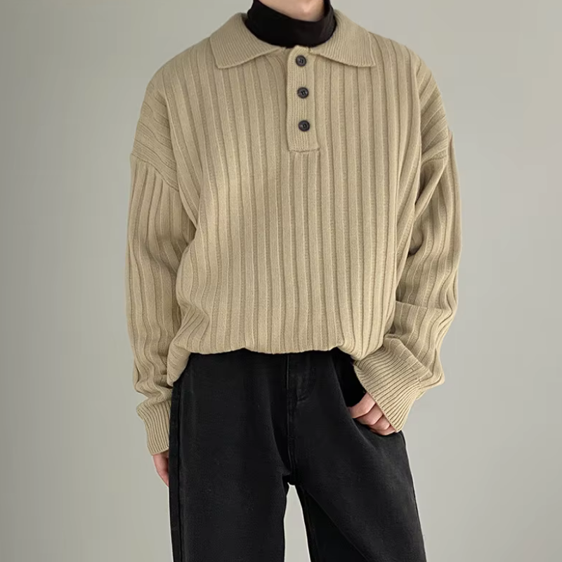 Alessandro Striped Knit Polo Sweater