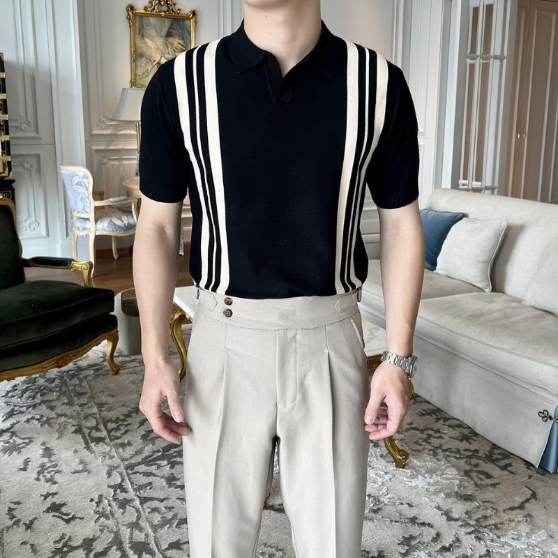 Stripe Patterned Classic Polo