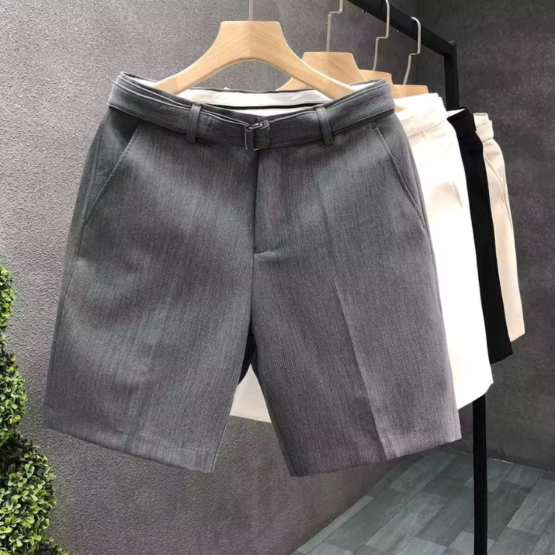 Belted Cotton Shorts