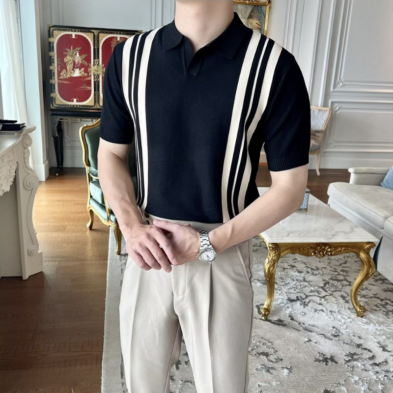 Stripe Patterned Classic Polo
