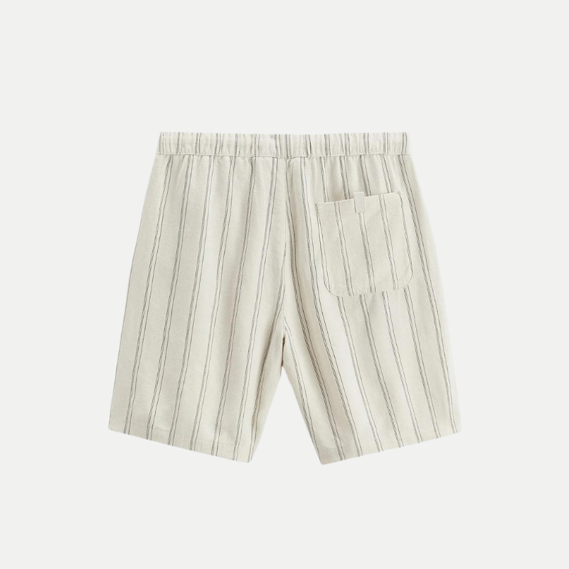 Striped Beige Linen Shorts