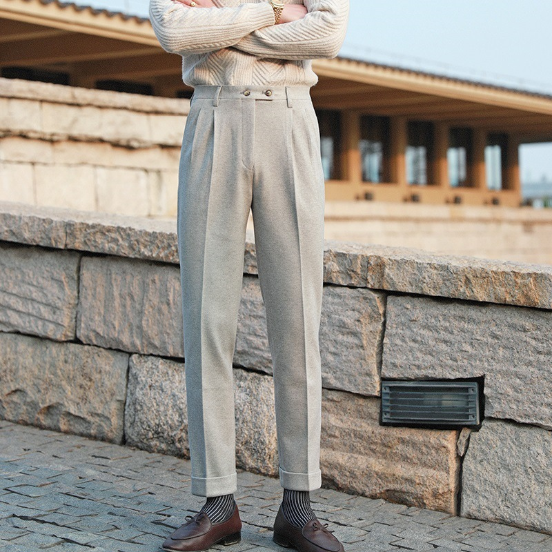 Double Buttoned Napoli Fabric Pants
