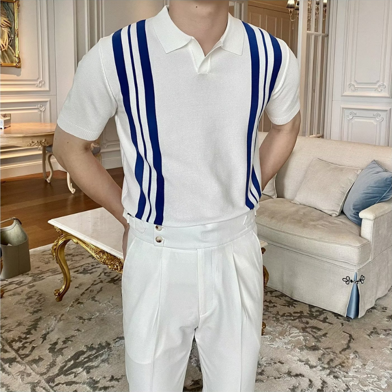 Stripe Patterned Classic Polo