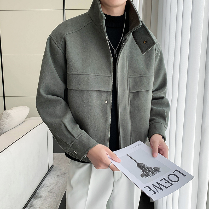 Stand Collar Cashmere Wool Jacket