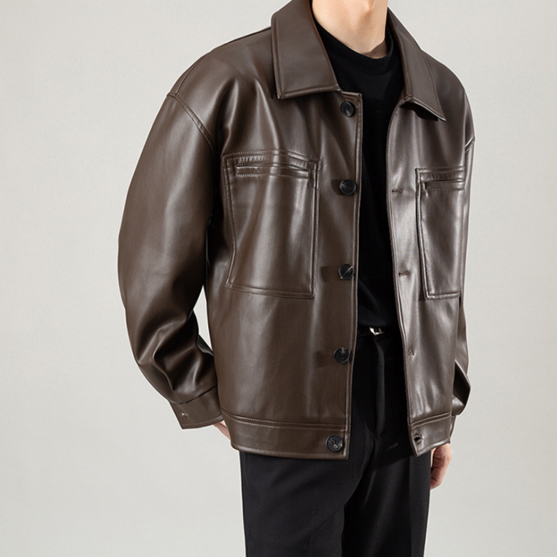 Vincent Dark Brown Leather Jacket