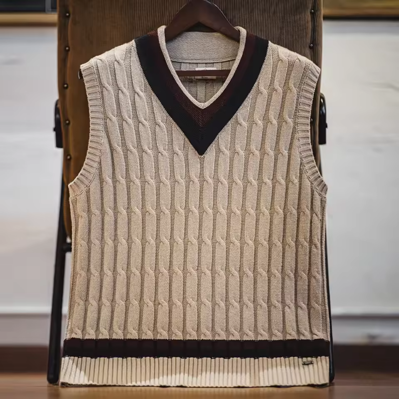 Retro V-Neck Acrylic Sweater Vest