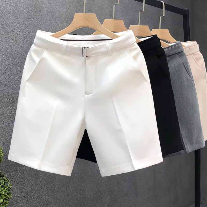 Belted Cotton Shorts