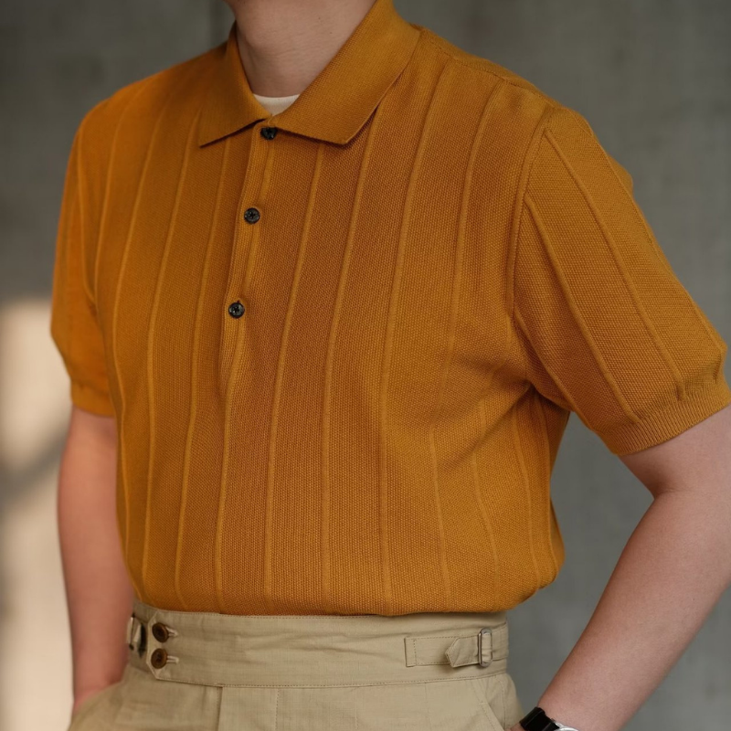 Three Button Striped London Polo T-shirt