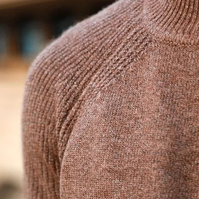 Half Fisherman Striped Knit Sweater