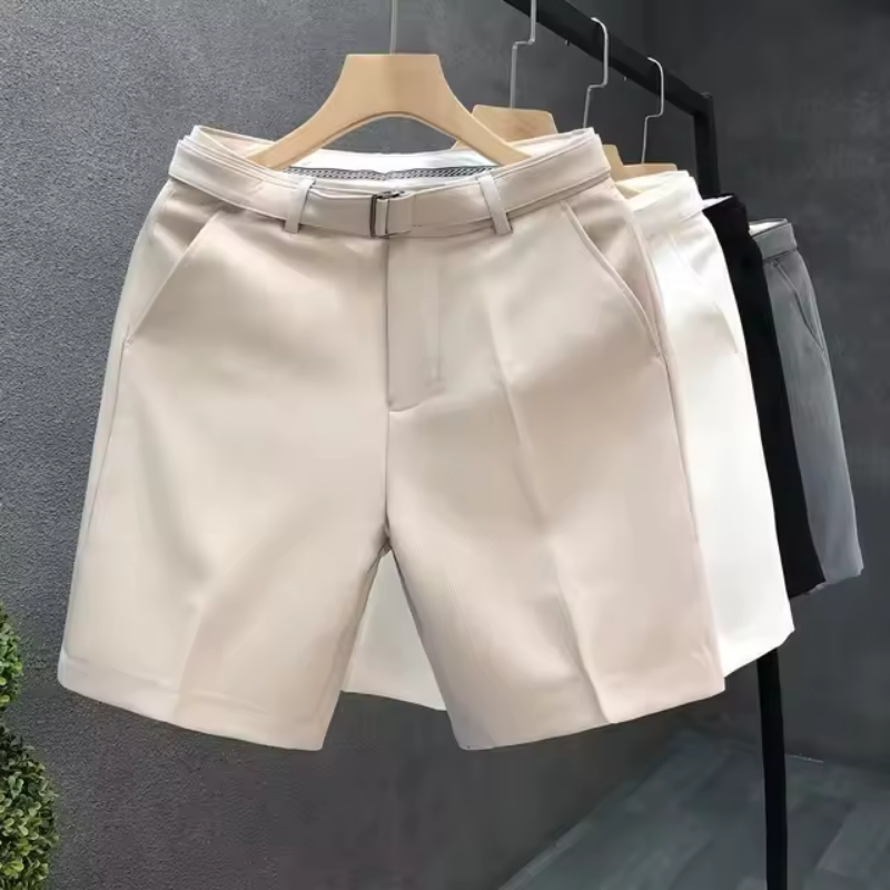 Belted Cotton Shorts
