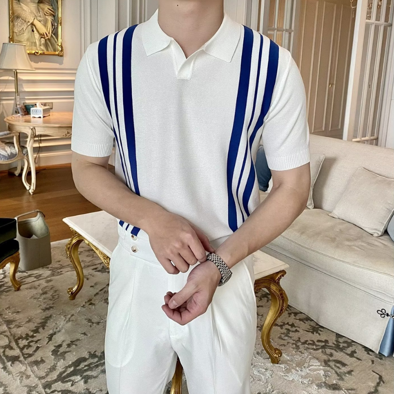 Stripe Patterned Classic Polo