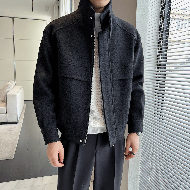 Stand Collar Cashmere Wool Jacket
