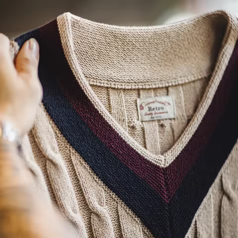 Retro V-Neck Acrylic Sweater Vest