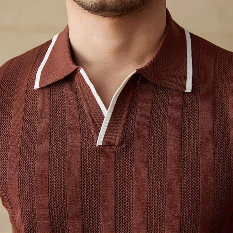 Venice Knit Striped Polo