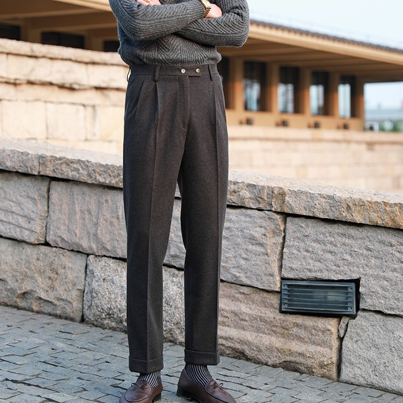 Double Buttoned Napoli Fabric Pants