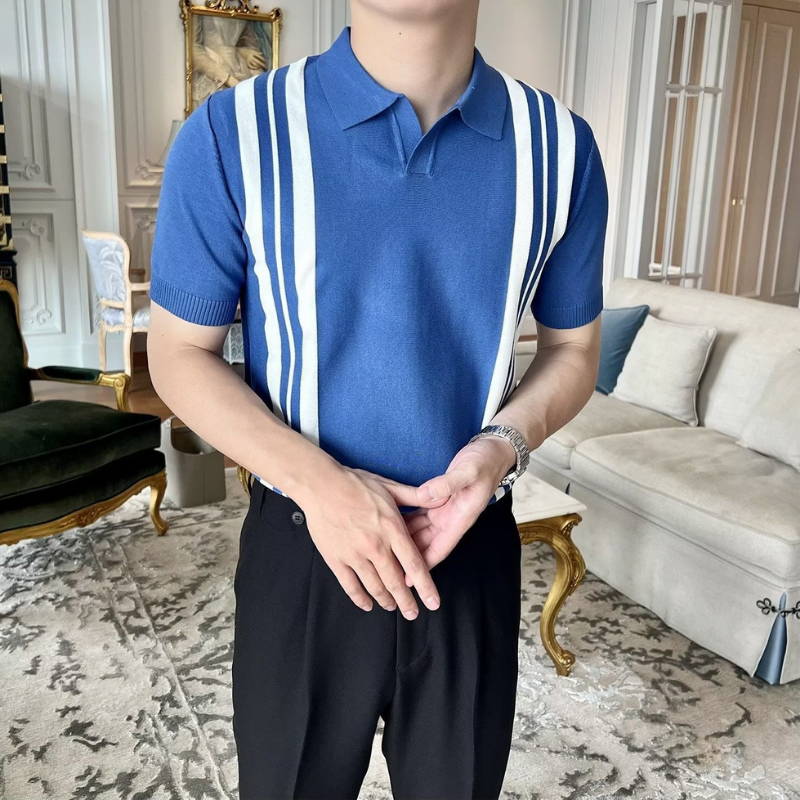 Stripe Patterned Classic Polo