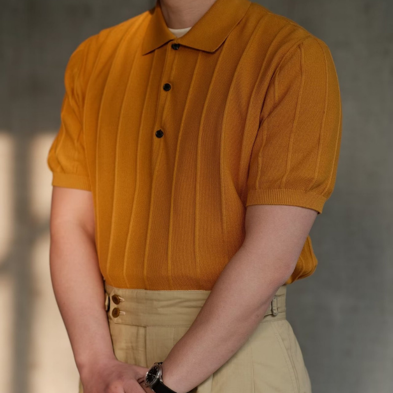 Three Button Striped London Polo T-shirt