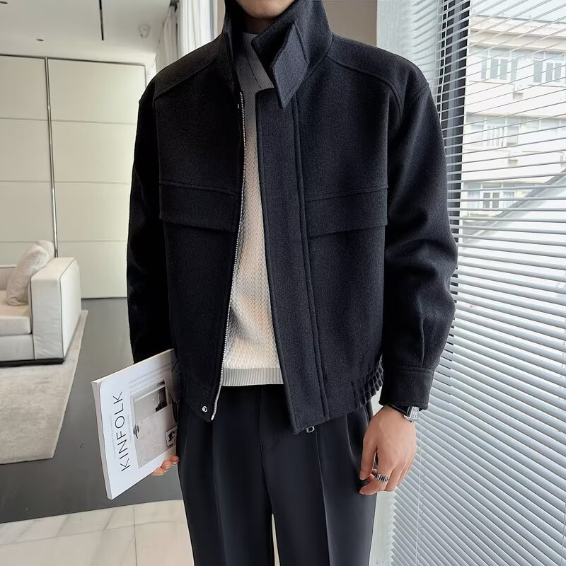 Stand Collar Cashmere Wool Jacket