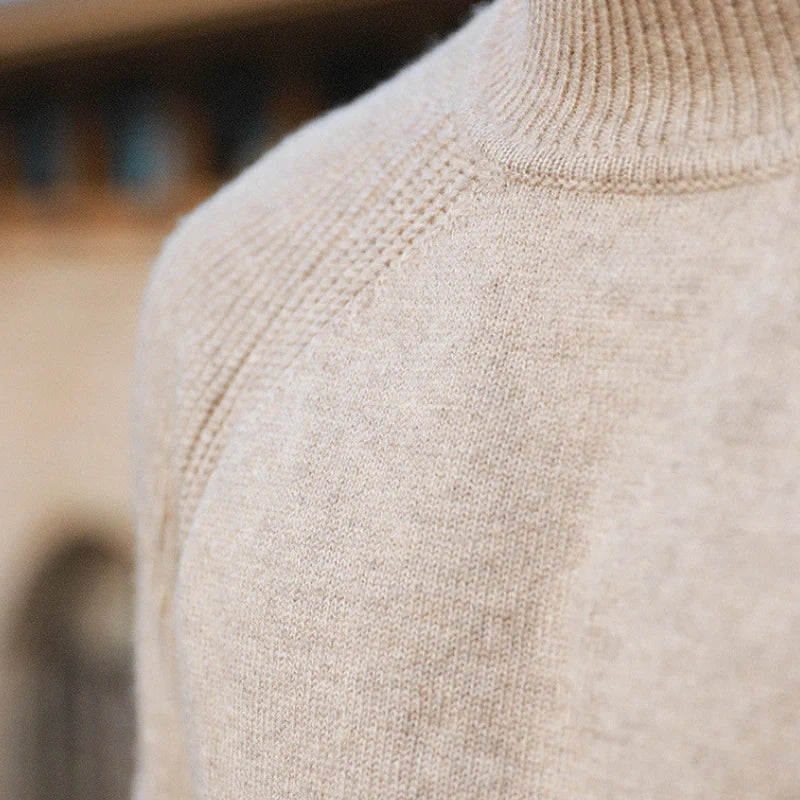 Half Fisherman Striped Knit Sweater